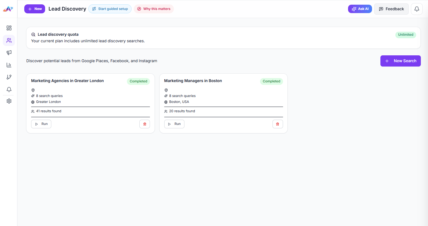 Lead discovery workflow